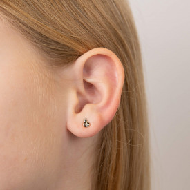 Dětský stříbrné náušnice s diamantem D for diamond