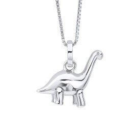 Dětský stříbrný náhrdelník D for diamond, Brontosaurus