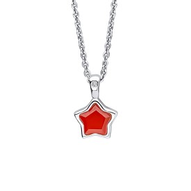 Dětský stříbrný náhrdelník D for diamond, Leden