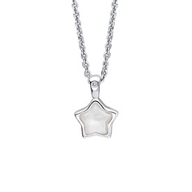 Dětský stříbrný náhrdelník D for diamond, Duben