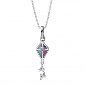 Dětský stříbrný náhrdelník s diamantem D for diamond