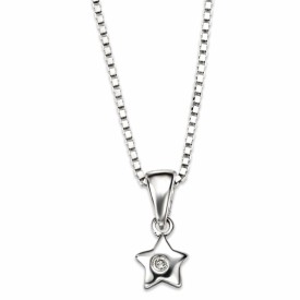 Dětský stříbrný náhrdelník s diamantem