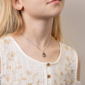 Dětský stříbrný náhrdelník s diamantem D for diamond