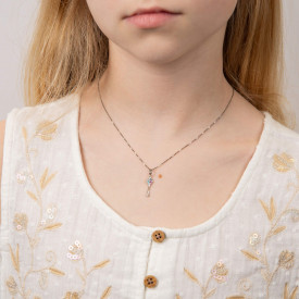 Dětský stříbrný náhrdelník s diamantem D for diamond