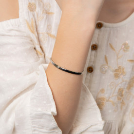 Dětský stříbrný náramek s diamantem D for diamond