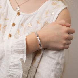 Dětský stříbrný náramek s diamantem D for diamond