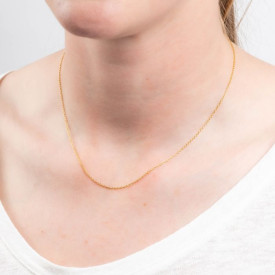 Luxusní stříbrný řetízek Curb 45 cm gold plated