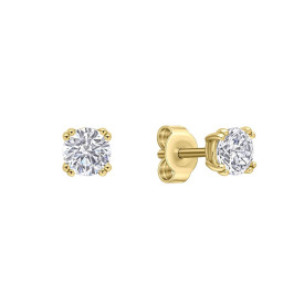 Luxusní stříbrné náušnice Double Claw Solitaire gold plated