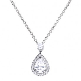 Luxusní stříbrný přívěsek se syntetickými diamanty