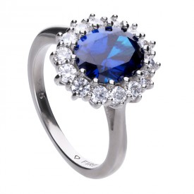 Luxusní stříbrný prsten se syntetickými diamanty