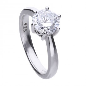 Luxusní zásnubní stříbrný prsten