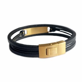 Pánský kožený náramek GOLD ID