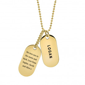 Pánský náhrdelník Fred Bennett Dog Tag GOLD
