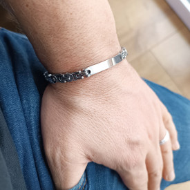 Pánský ocelový ID náramok na gravírování Silver