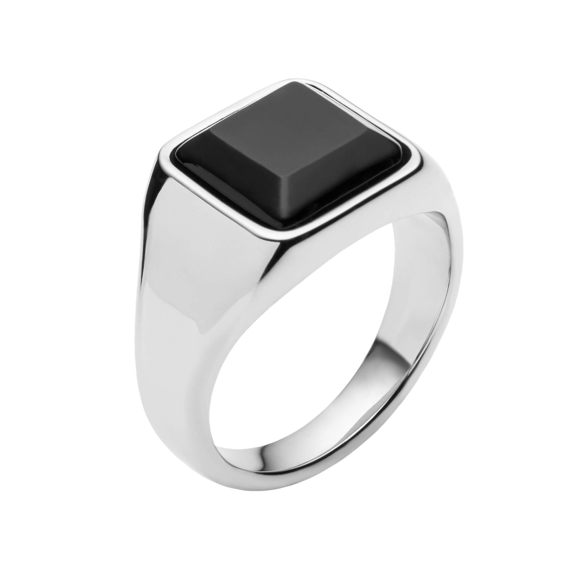 Pánsky ocelový prsten Fred Bennett Black Onyx