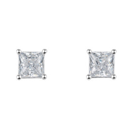 Stříbrné napichovačky Cubic Zirconia čtverec
