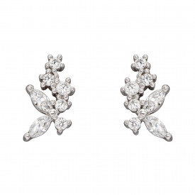 Stříbrné náušnice Cubic Zirconia Rhodium plated