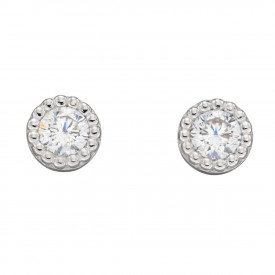 Stříbrné náušnice Cubic Zirconia Rhodium plated
