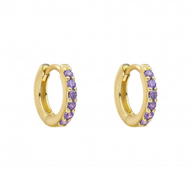 Stříbrné náušnice Crystal Hoop Gold