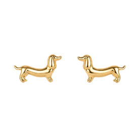 Stříbrné náušnice Gold plated Jezevčík