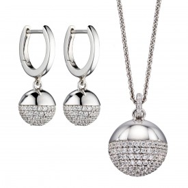Stříbrné náušnice + náhrdelník Fiorelli Silver CZ