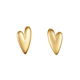 Stříbrné náušnice Organic Heart Gold