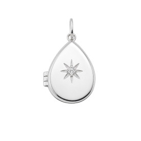 Stříbrný medailon Cubic Zirconia hvězdička