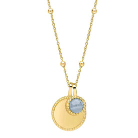 Stříbrný náhrdelník Birthstone Gold plated Březen