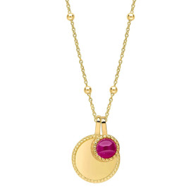 Stříbrný náhrdelník Birthstone Gold plated Červenec