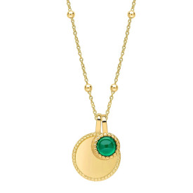 Stříbrný náhrdelník Birthstone Gold plated Květen