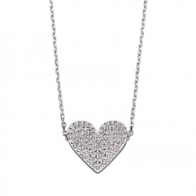 Stříbrný náhrdelník Fiorelli silver Srdce