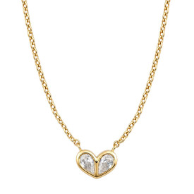 Stříbrný náhrdelník gold plated CZ srdce