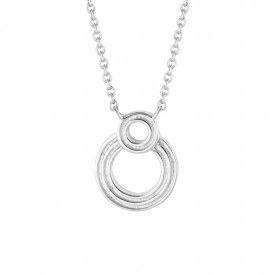 Stříbrný náhrdelník Double Circle Ridged