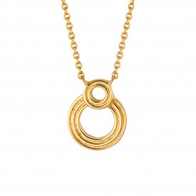 Stříbrný náhrdelník Circle ridges Gold