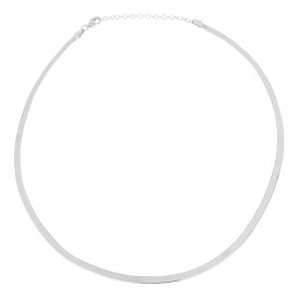 Stříbrný náhrdelník Flat HERRINGBONE 40+6cm