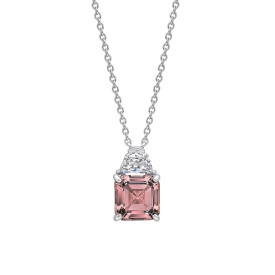 Stříbrný přívěsek Square Cut Pink Diamonfire