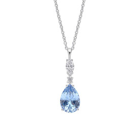Stříbrný přívěsek Teardrop Marquise Blue Diamonfire