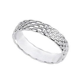 Stříbrný prsten Basket Weave