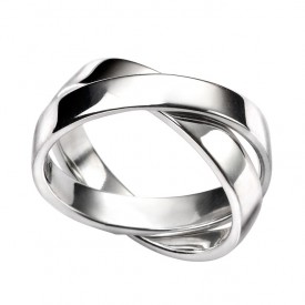 Stříbrný prsten - double linked