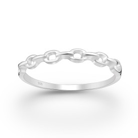Stříbrný prsten řetěz