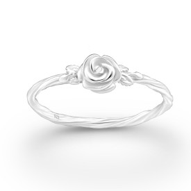 Stříbrný prsten růže