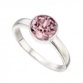 Stříbrný prsten s kamenem narození - Červen - světlý ametyst