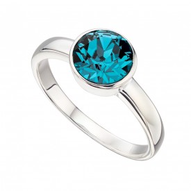 Stříbrný prsten s kamenem narození - Prosinec - modrý zirkon