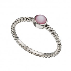 Stříbrný prsten (ůžová perleť)