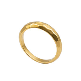Stříbrný tepaný prsten gold plated