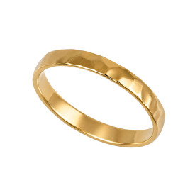 Stříbrný tepaný prsten gold plated