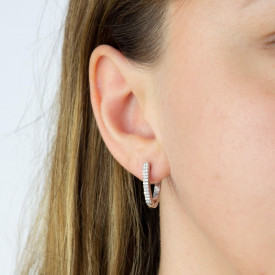 Stříbrné náušnice rhodium plated U