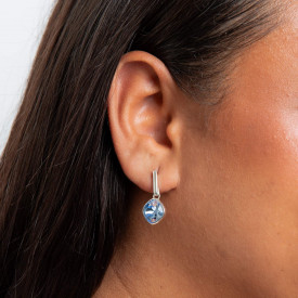 Stříbrné náušnice Cushion Cut Crystal Drop