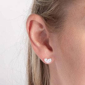 Stříbrné náušnice SRDCE cubic zirconia