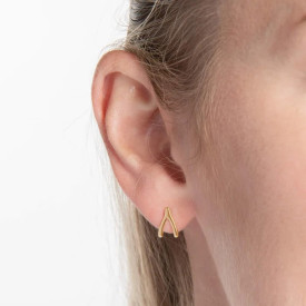 Stříbrné náušnice Wishbone Gold